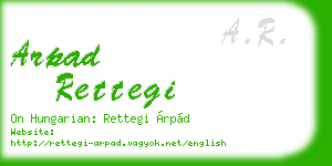 arpad rettegi business card